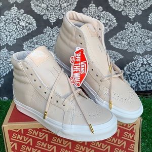 VANS SK8-Hi REISSUE DX LEATHER WHISPER PINK/GOLD W